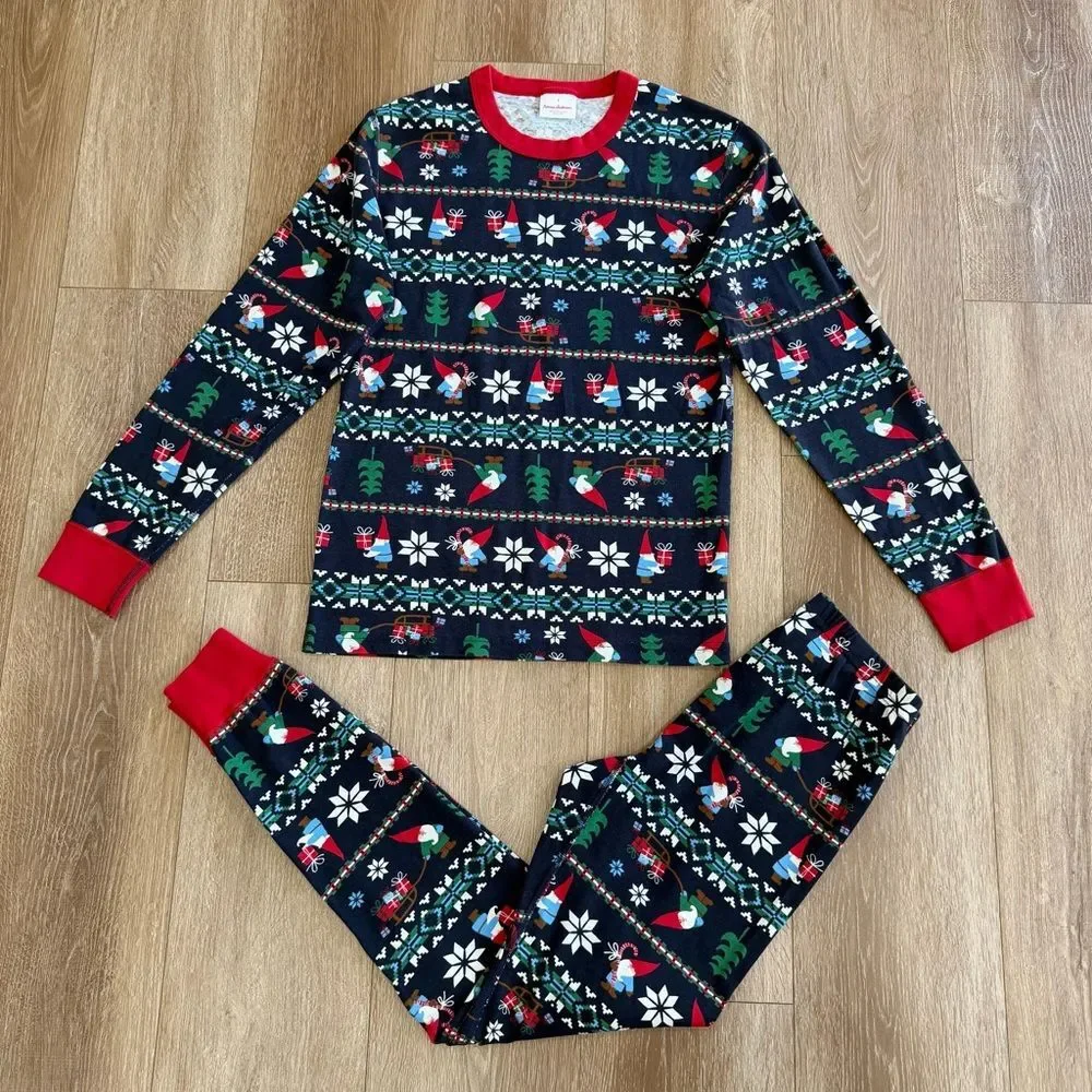 Hanna Andersson Holiday Gnome Sweet Gnome Organic Cotton 2-Piece Pajama Sz Small